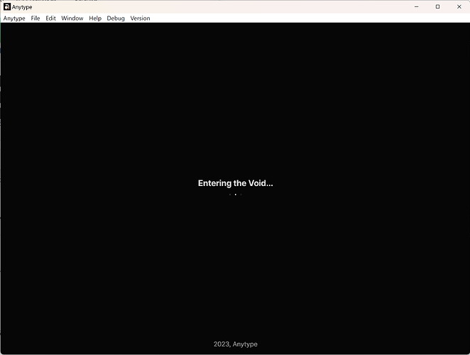 Entering the void...