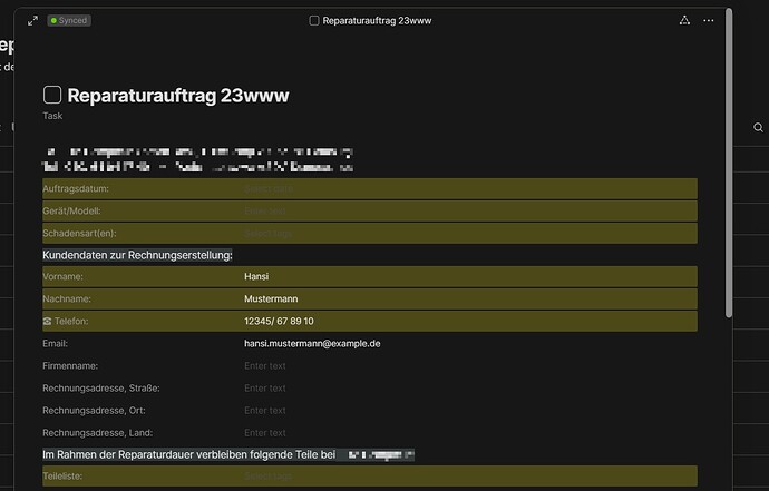 Formularbeispiel